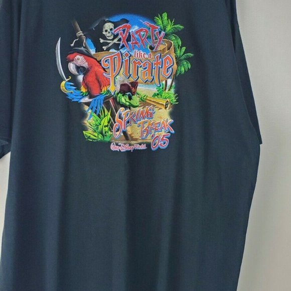Walt Disney World Party Pirate Spring Break 05 Black T-Shirt Size XXL NWT - Picture 5 of 11